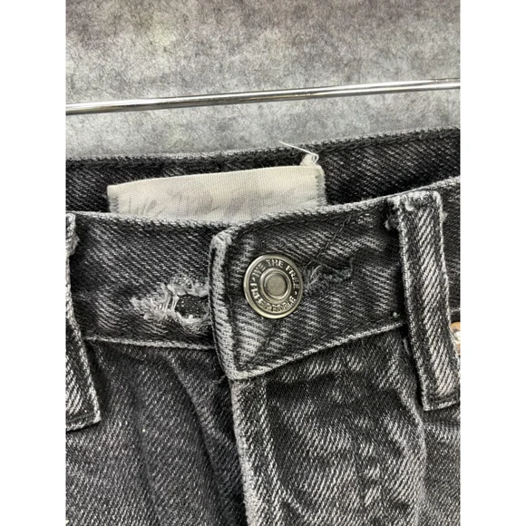 We The Free Shorts Womens 24 Black Distressed Denim Cutoff High Rise Raw Hem - Picture 4 of 11